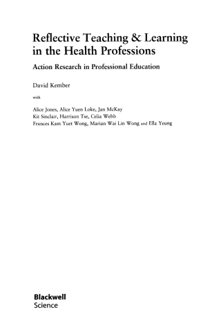 Cover image: Reflective Teaching and Learning in the Health Professions 1st edition 9780632057399