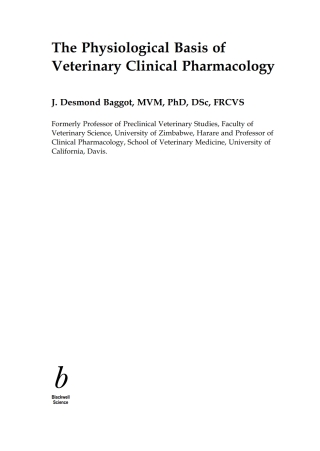 Cover image: The Physiological Basis of Veterinary Clinical Pharmacology 1st edition 9780632057443