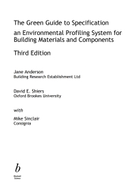 Cover image: The Green Guide to Specification: An Environmental Profiling System for Building Materials and Components 1st edition 9780632059614
