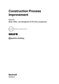 Imagen de portada: Construction Process Improvement 1st edition 9780632064625