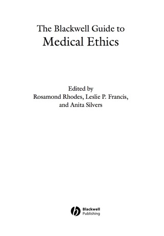 صورة الغلاف: The Blackwell Guide to Medical Ethics 1st edition 9781405125840