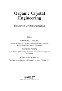 صورة الغلاف: Organic Crystal Engineering 1st edition 9780470319901