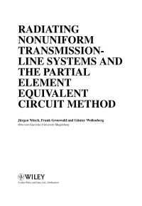 Cover image: Radiating Nonuniform Transmission-Line Systems and the Partial Element Equivalent Circuit Method 1st edition 9780470845363