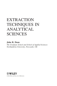 Cover image: Extraction Techniques in Analytical Sciences 1st edition 9780470772843