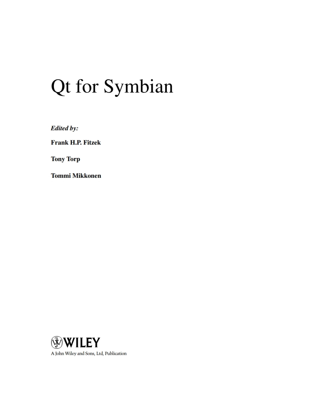 Qt for Symbian 1st Edition