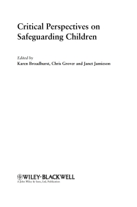 Cover image: Critical Perspectives on Safeguarding Children 1st edition 9780470697566