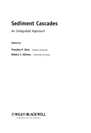 Imagen de portada: Sediment Cascades 1st edition 9780470849620