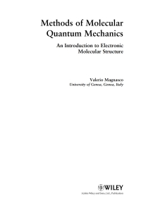 Cover image: Methods of Molecular Quantum Mechanics 1st edition 9780470684412