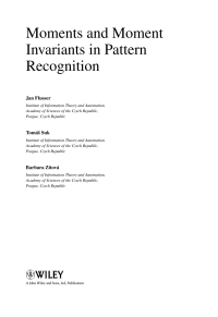 Cover image: Moments and Moment Invariants in Pattern Recognition 1st edition 9780470699874