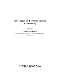 Imagen de portada: Fifty Years of Forensic Science 1st edition 9780470684009