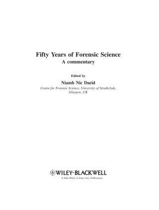 Omslagafbeelding: Fifty Years of Forensic Science 1st edition 9780470684009