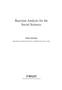 Imagen de portada: Bayesian Analysis for the Social Sciences 1st edition 9780470011546
