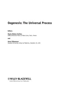 Cover image: Oogenesis 1st edition 9780470696828