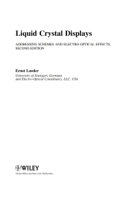 Cover image: Liquid Crystal Displays 1st edition 9780470745199