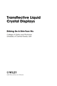 Cover image: Transflective Liquid Crystal Displays 1st edition 9780470743737