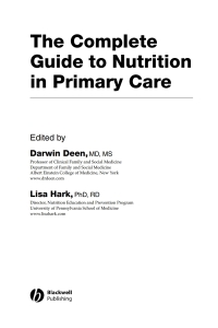 Imagen de portada: The Complete Guide to Nutrition in Primary Care 1st edition 9781405104746