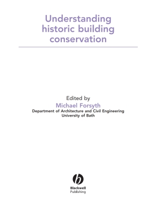 Cover image: Understanding Historic Building Conservation 1st edition 9781405111720