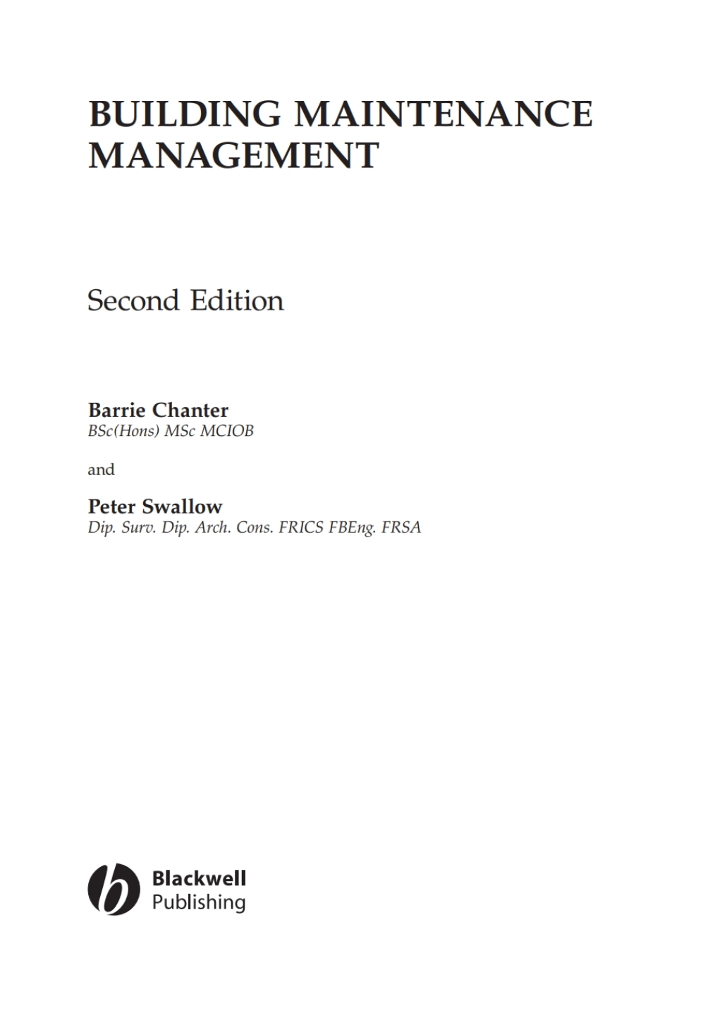 Building Maintenance Management 2nd Edition