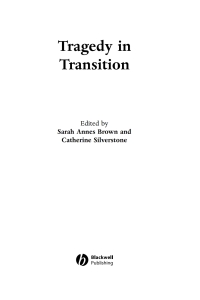 Cover image: Tragedy in Transition 1st edition 9781405135467