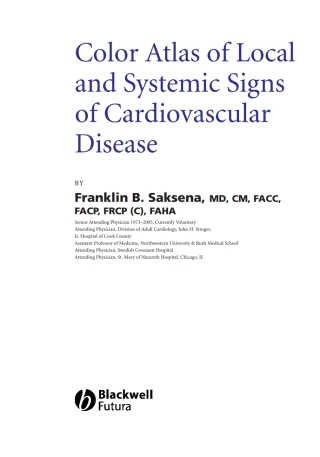 Cover image: Color Atlas of Local and Systemic Manifestations of Cardiovascular Disease 1st edition 9781405159760