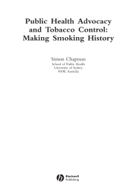 صورة الغلاف: Public Health Advocacy and Tobacco Control 1st edition 9781405161633