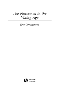 Imagen de portada: Norsemen in the Viking Age 1st edition 9780631216773