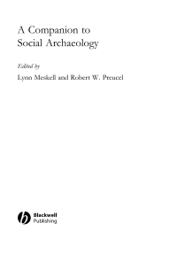 Cover image: Companion to Social Archaeology 1st edition 9780631225782