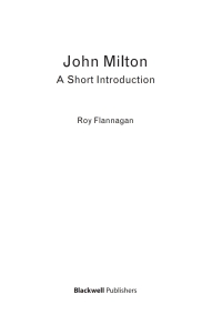 Cover image: John Milton 1st edition 9780631226208