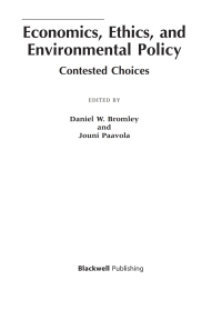 Imagen de portada: Economics, Ethics, and Environmental Policy: Contested Choices 1st edition 9780631229681