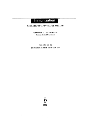 Imagen de portada: Immunization 1st edition 9780632055814