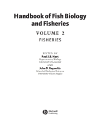 Cover image: Handbook of Fish Biology and Fisheries: Fisheries 1st edition 9780632064823