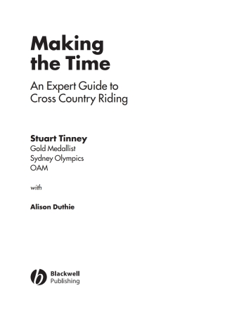 Cover image: Making the Time: An Expert Guide to Cross Country Riding 1st edition 9781405102926