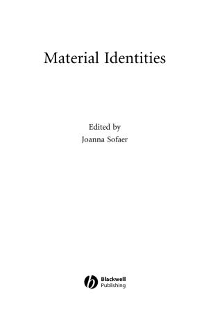 Imagen de portada: Material Identities 1st edition 9781405132350