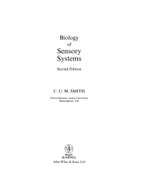 Omslagafbeelding: Biology of Sensory Systems, 2nd Edition 1st edition 9780470518632