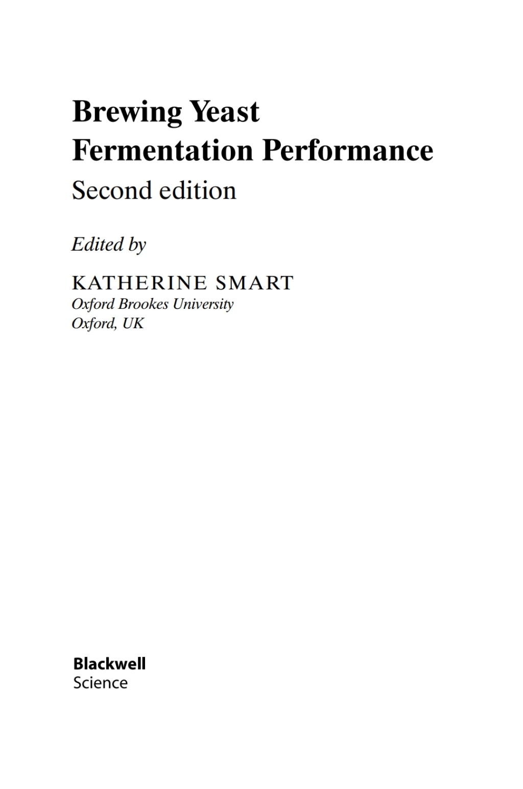 Brewing Yeast Fermentation Performance 2nd Edition