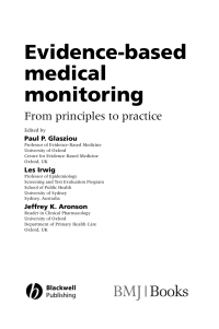 Cover image: Evidence-Based Medical Monitoring: From Principles to Practice 1st edition 9781405153997