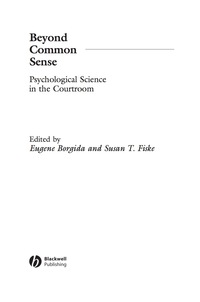 Imagen de portada: Beyond Common Sense: Psychological Science in the Courtroom 1st edition 9781405145732