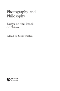 Cover image: Photography and Philosophy 1st edition 9781405139243