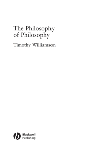 Imagen de portada: The Philosophy of Philosophy 1st edition 9781405133975