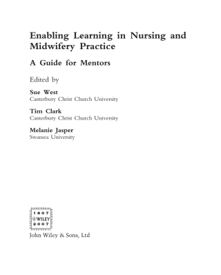 Imagen de portada: Enabling Learning in Nursing and Midwifery Practice: A Guide for Mentors 1st edition 9780470057971