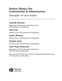Cover image: Project Finance for Construction and Infrastructure: Principles and Case Studies 1st edition 9781405151276