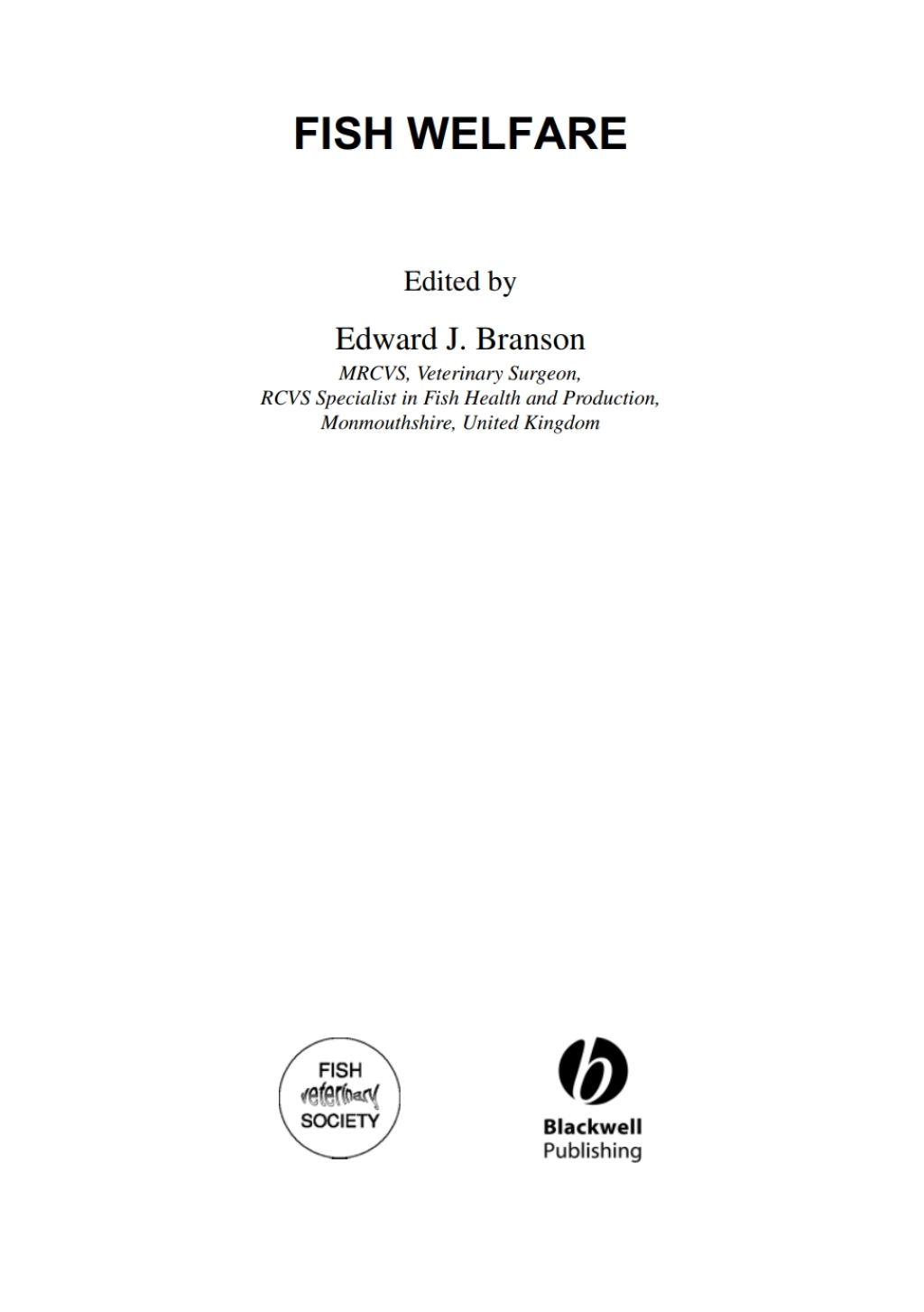 Fish Welfare 1st Edition