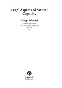 Cover image: Legal Aspects of Mental Capacity 1st edition 9781405133593