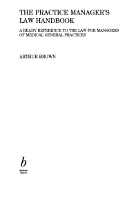 Imagen de portada: The Practice Manager's Law Handbook 1st edition 9780632055494