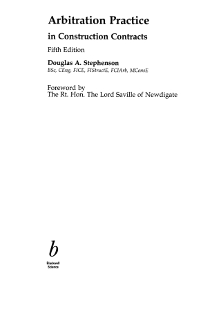 Imagen de portada: Arbitration Practice in Construction Contracts 5th edition 9780632057412