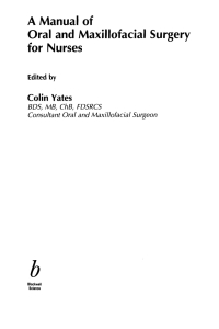 Imagen de portada: A Manual of Oral and Maxillofacial Surgery for Nurses 1st edition 9780632051564