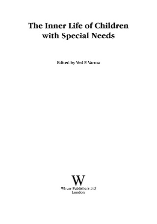 Cover image: The Inner Life of Children with Special Needs 1st edition 9781897635438