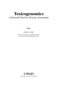 صورة الغلاف: Toxicogenomics 1st edition 9780470518236