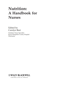 Cover image: Nutrition: A Handbook for Nurses 1st edition 9780470061312