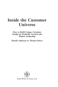 Cover image: Inside the Customer Universe: How to Build Unique Customer Insight for Profitable Growth and Market Leadership 1st edition 9780470694244